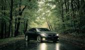 осень темно-серый лексус lexus в парке