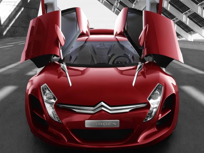 citroen, красное авто